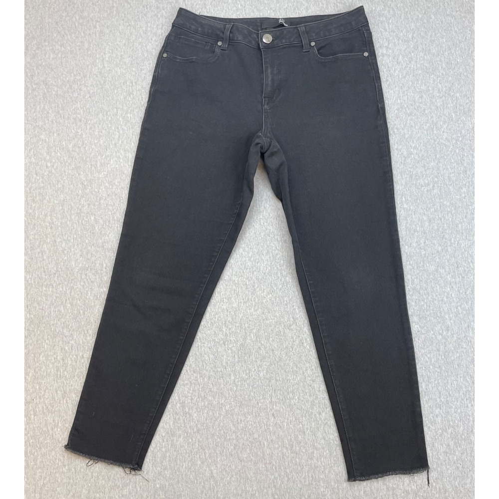 1822 Jeans Womens 12 Black Cotton Blend Stretch Mid-Rise Tapered